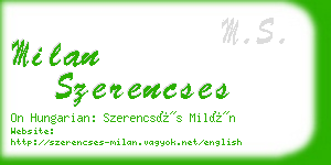 milan szerencses business card